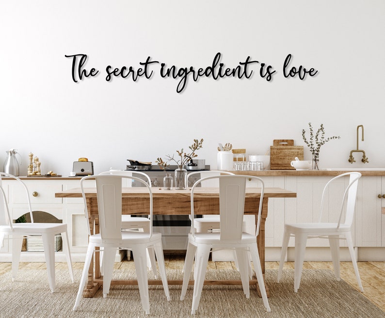 The Secret Ingredient is Love Metal Wall Art, Cozy Kitchen Metal Wall Letters, Kitchen Wall Decor, House Warming Gift for Her Dining Room image 5