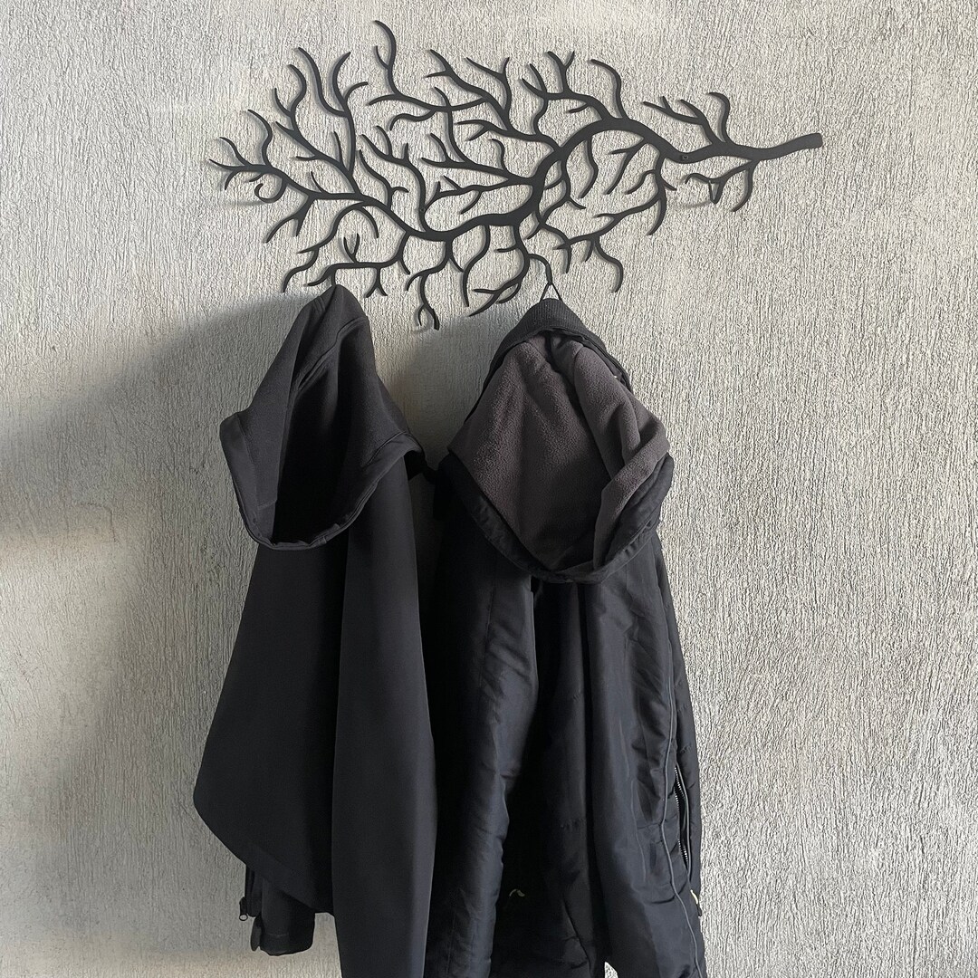 Metal Wall Coat Rack, Entryway Organizer Hat Hanger, Wall Mounted Metal ...