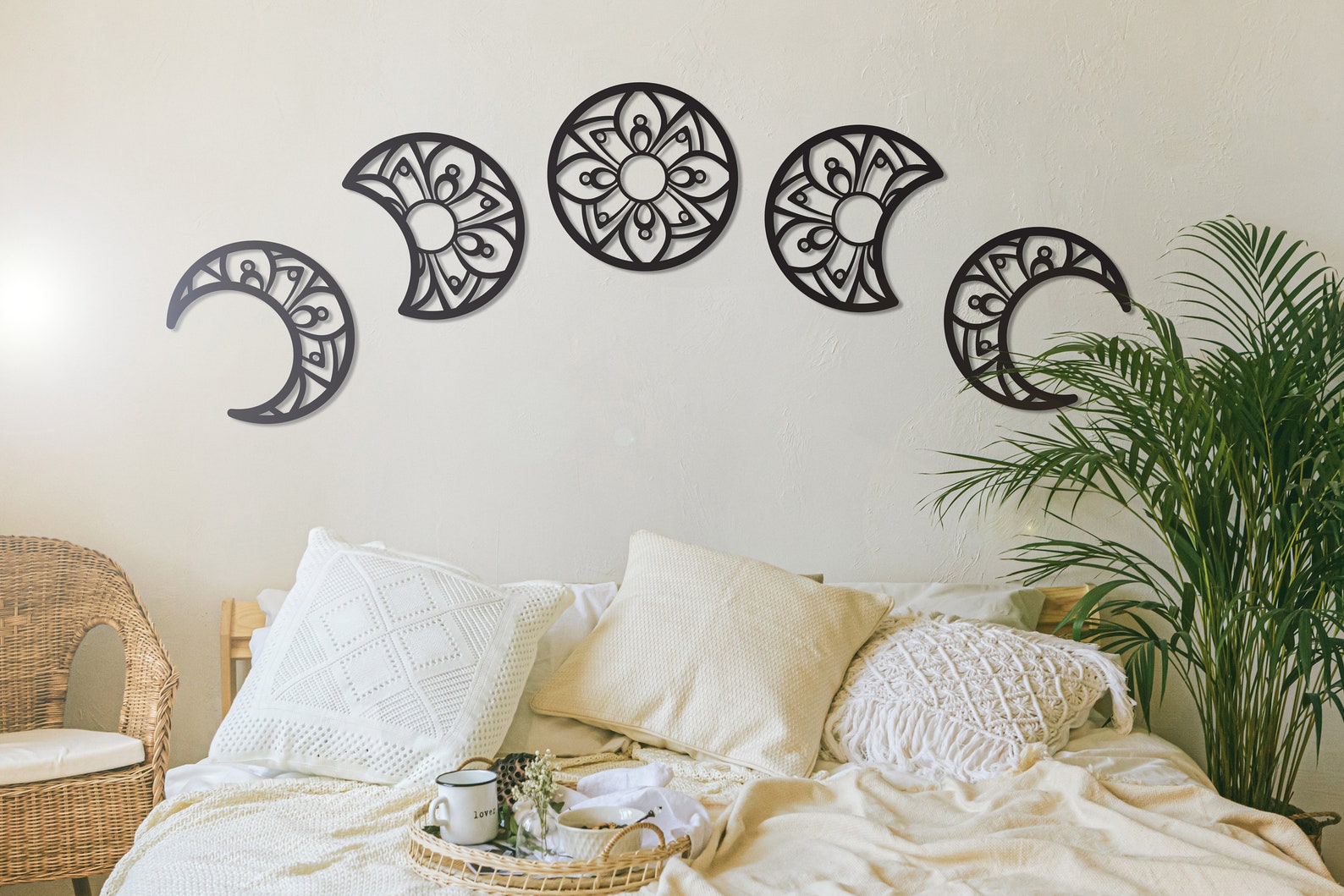 Lunation Moon Metal Wall Art Set of 5 Moon Phase Wall Etsy