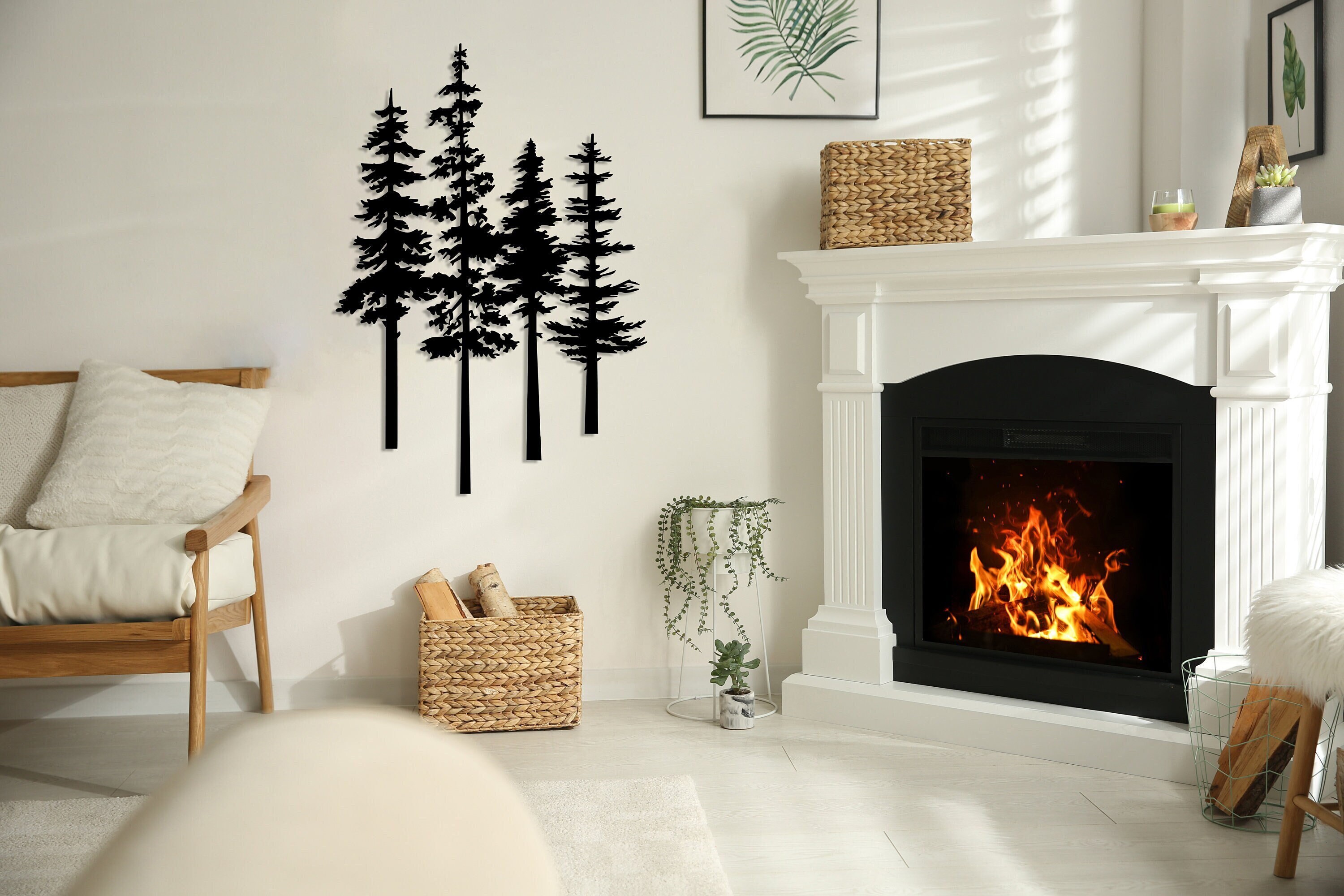 Pine Tree Metal Wall Art Tree Decor Wall Hanging Tree Sign Etsy Canada