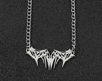 Punk Rock Emo Goth Silver Chunky Chain & Razor Blade Necklace