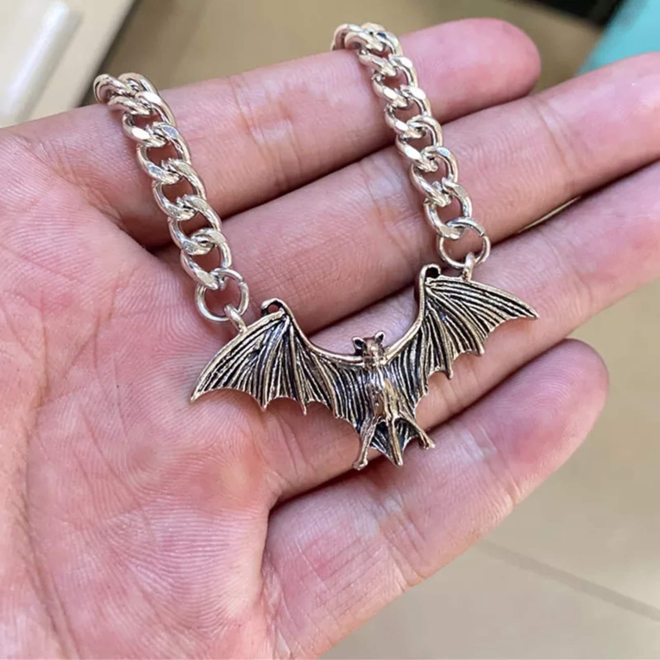 Punk and Gothic Bat Chain Necklace for Women. Animals Choker. Etsy