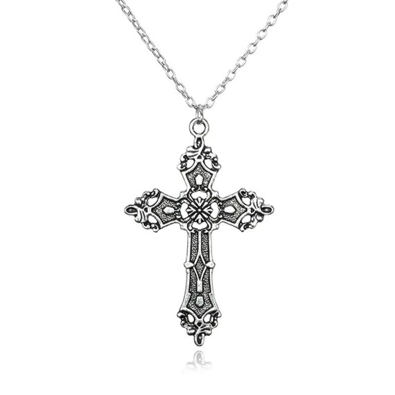 Vintage Cross Pendant Necklace for Women Goth Accessories - Etsy