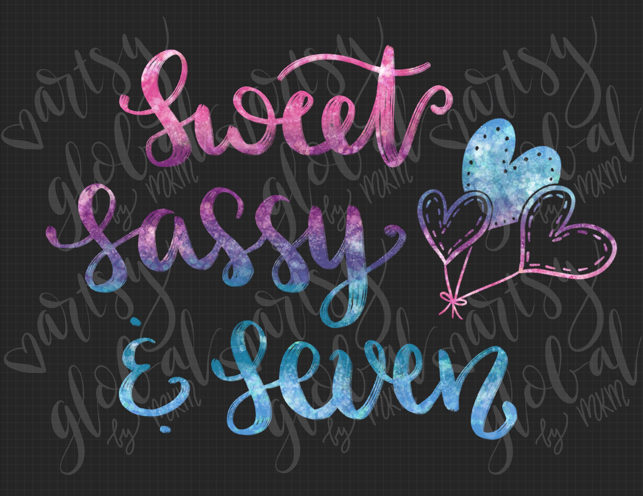 Sweet Sassy and Seven, 7th Birthday Clip Art, Girls Birthday