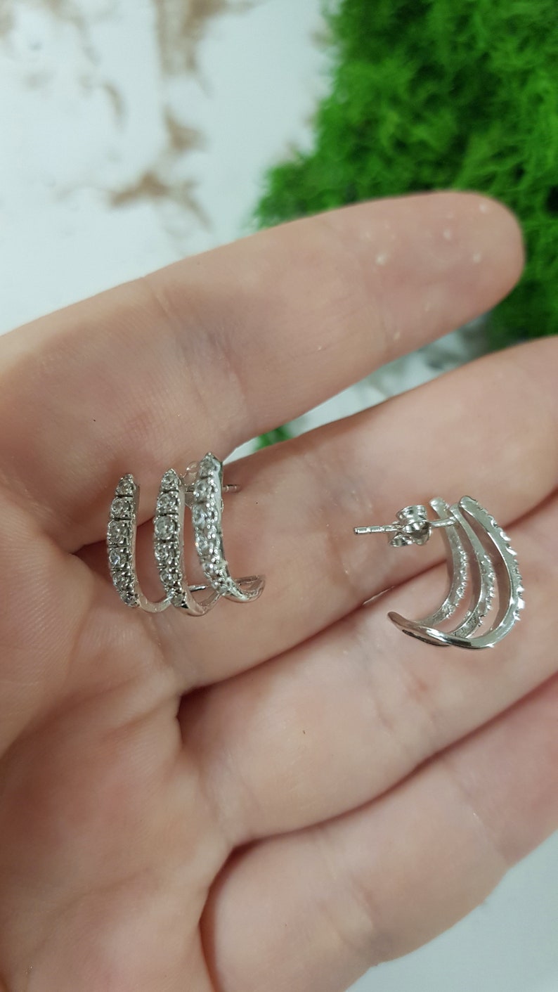 14K Solid Gold Dainty Earrings Butterfly Push Back,Gold Small Earrings,