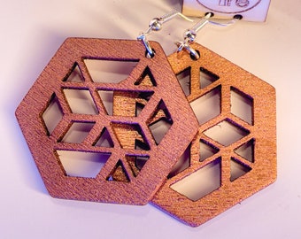 TRÈ Designs HEXAGON Earrings Digital File Vector svg, dxf, for Glowforge, Cricut, or any laser cutter.