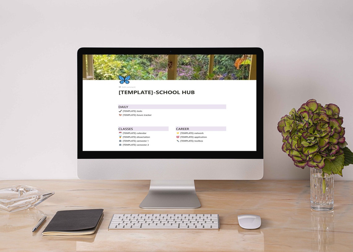 SCHOOL HUB Template for NOTION Notion Planner Templates Etsy