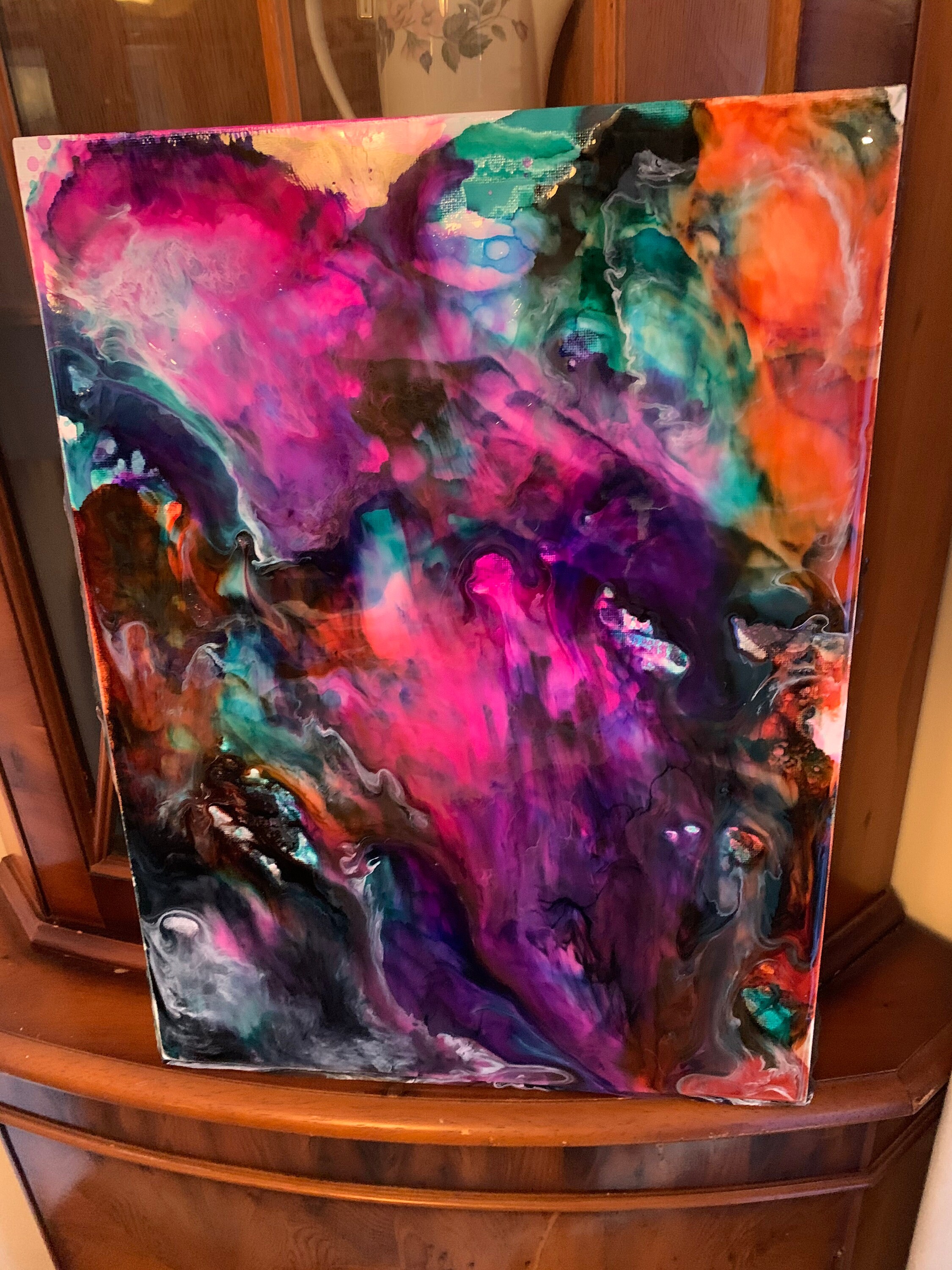 Resin and alcohol ink art Etsy