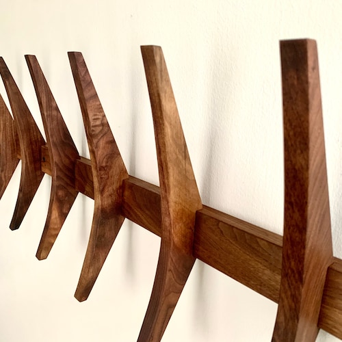 Coat Rack Made of Walnut Etsy