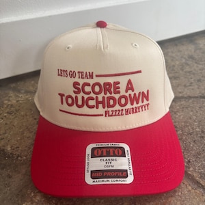 Score A Touchdown Trucker Hat, Football Game Day Mesh Snapback Cap, Tailgate Hat, Embroidered Cap, Snapback Gift for Football Fan Trucker