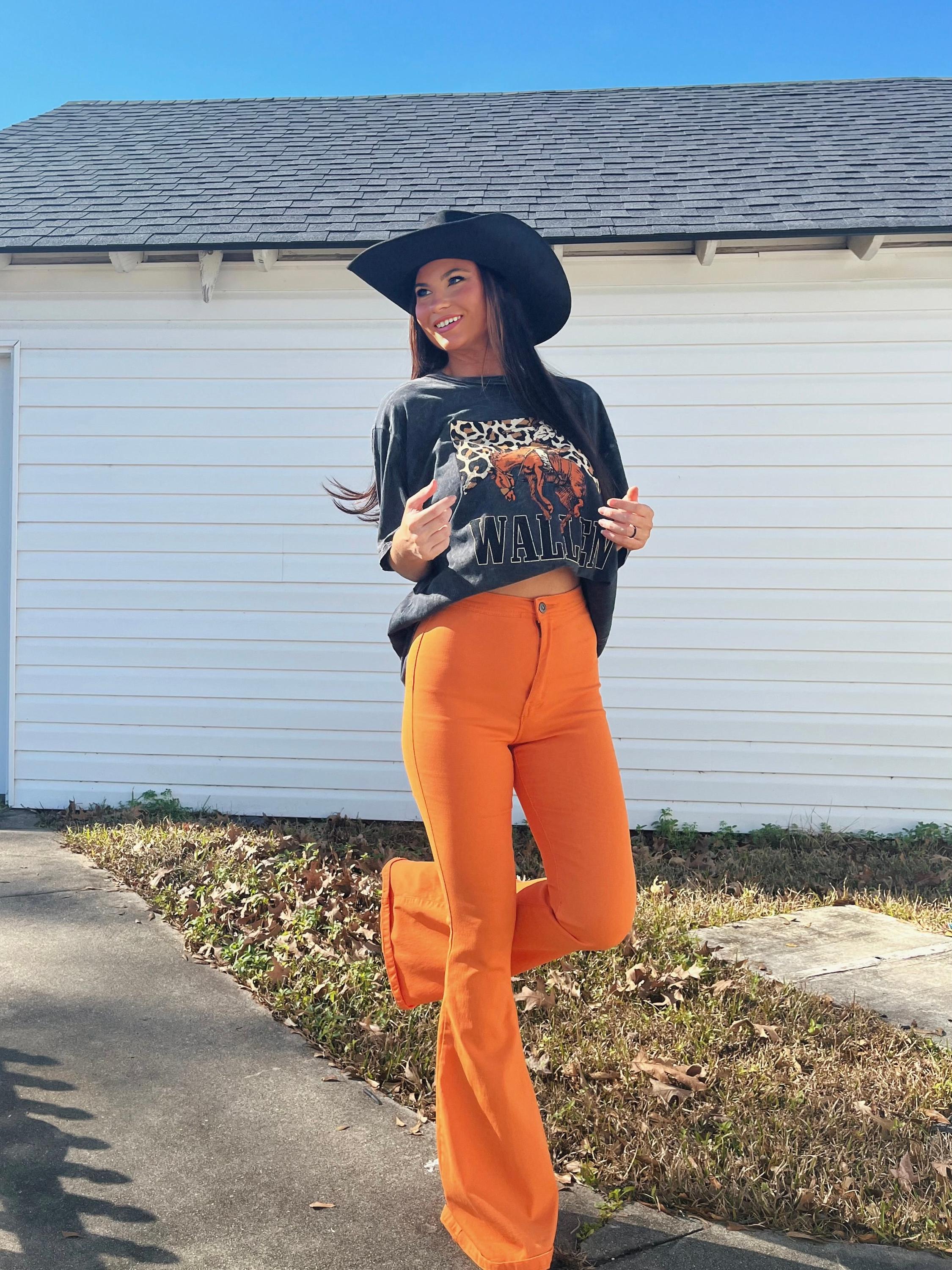 thumbnail image 2 of Vintage 60s 70s Brown Denim Hip Hugger Bells Bell Bottoms // Low Rise – Hey Tiger 2 of 12