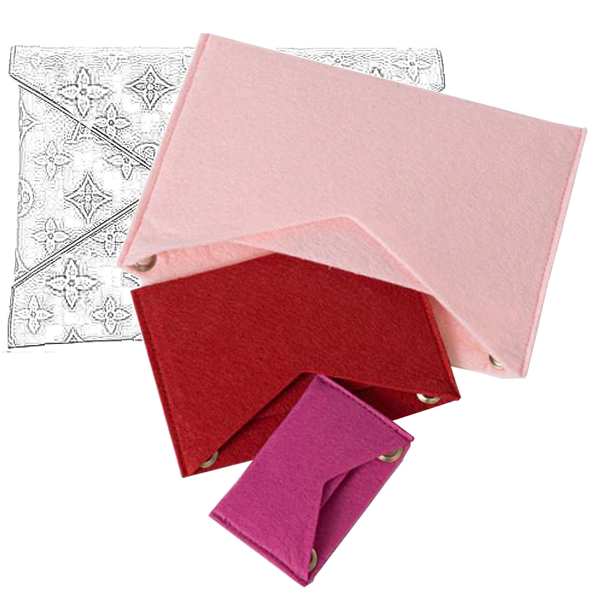  Kirigami Conversion Kit with Chain Pochette Kirigami Insert  with O Rings [Set of 3] NEW PREMIUM Leather Chain (Fuchsia Leather Chain) :  Handmade Products