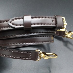 Dark Brown damier Ebene / DE Leather Strap for LV Artsy 