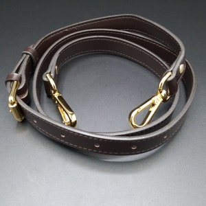 Crossbody Strap Replacement Dark Brown Ebene Real Leather