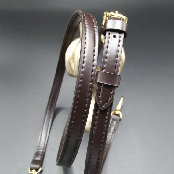 37-47 Dark Brown Adjustable Handbag Strap Vachetta Leather for Damier Ebene Tote Crossbody Bag Purse Gold Clasps Speedy Metis Alma Felicie