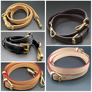 3/4"-18MM Real Vachetta Natural Leather 37-47" Shoulder Strap For Pochette PM MM Speedy Metis Alma Felicie Deauville Fav