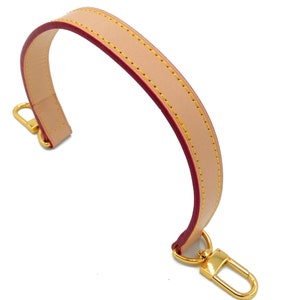 Tan Leather Strap With Yellow Stitching for Petite Louis Vuitton