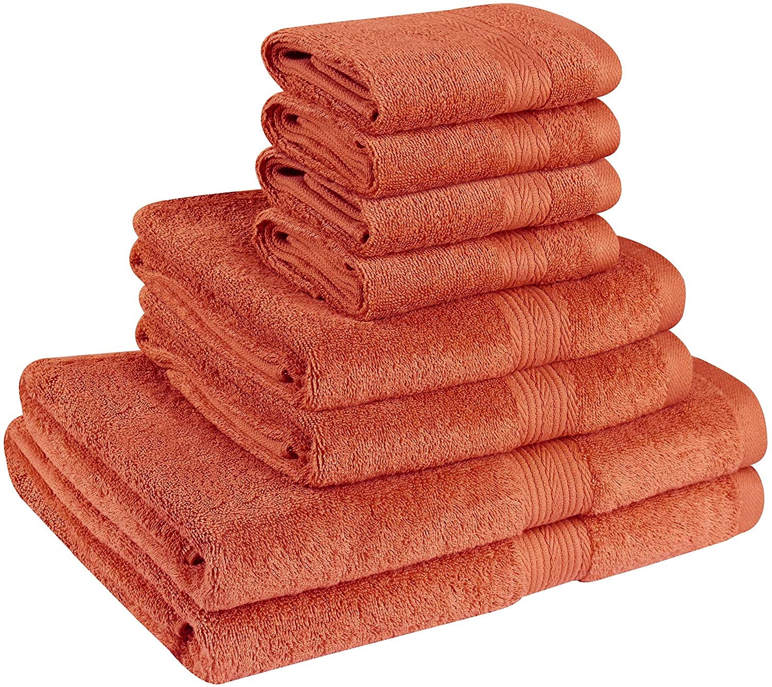 8pc Cotton Bath Towel Set Coral