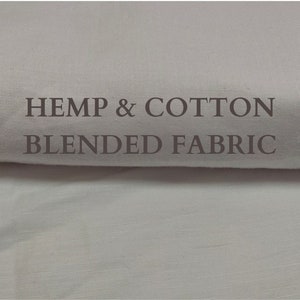 Hemp and Cotton Fabric - 135 GSM, 100% Natural & Sustainable Fabric, Apparel Fabric, Chemical Free Fabric, Bulk Price, White Hemp Fabric