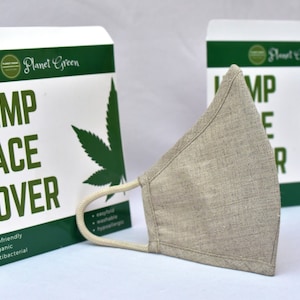 100% Pure Hemp Face Cover- Two Layered Reusable Masks,  Anti-allergic, Breathable, Skin-friendly, Washable, Organic, Bulk Price