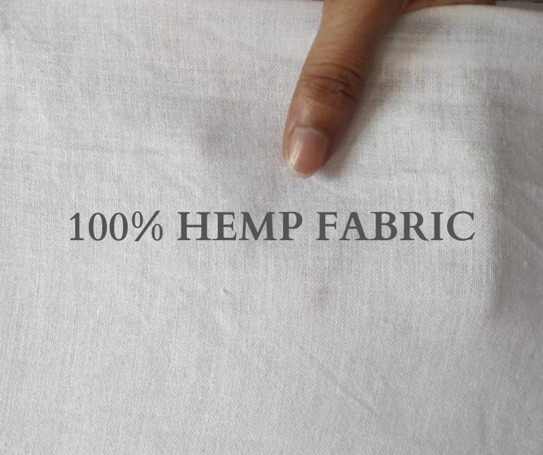 100 Natural Hemp Fabric White Color, 140 GSM, Sustainable, Chemical