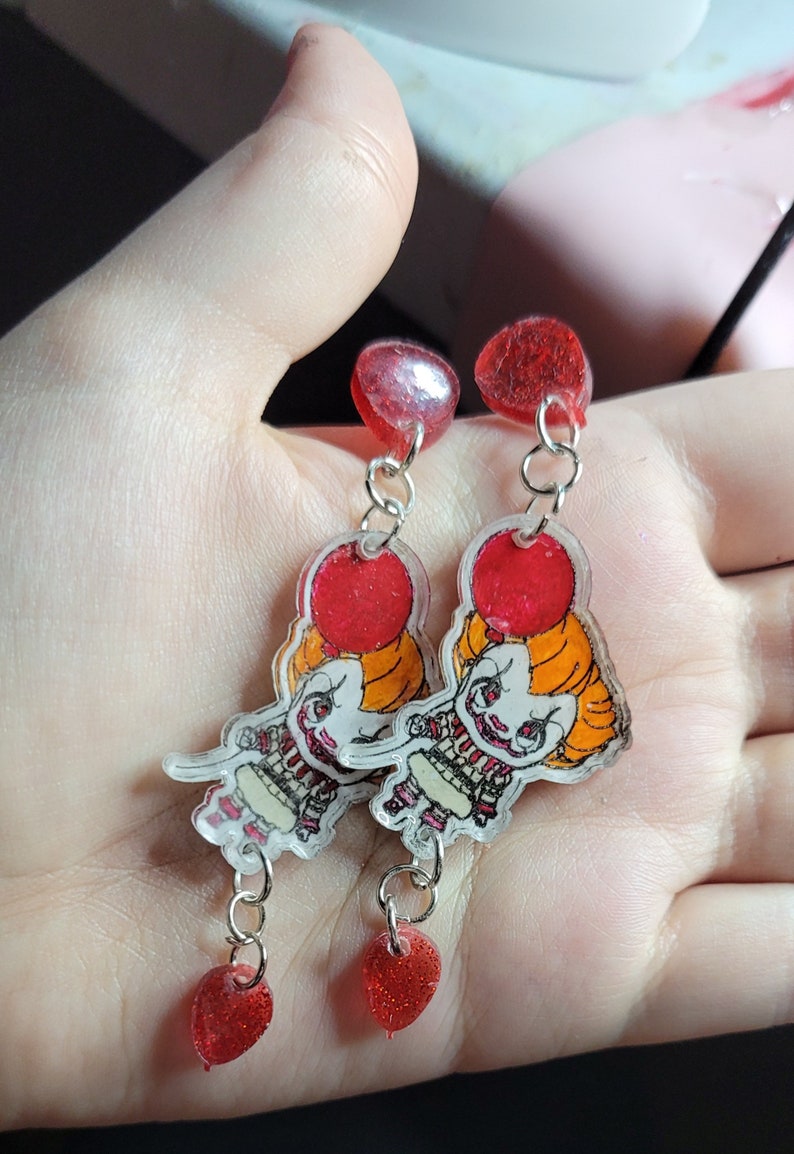 IT horror icon dangle earrings