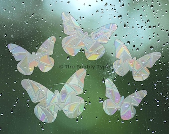 Zestaw Little Butterfly - Naklejki na okno z łapaczem słońca - Naklejka na szkło Rainbow Maker - 5 szt. motyli