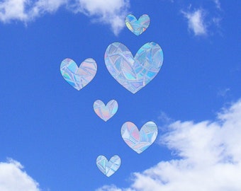 Naklejki na okna Rainbow Maker Heart Sun Catcher – 6 szt.