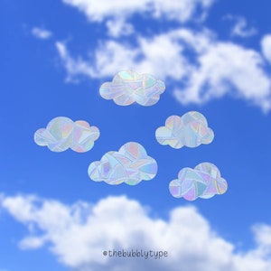 Dreamy Cloud Bundle - Sun Catcher Window Decals - Rainbow Maker Glass Sticker - 5pcs