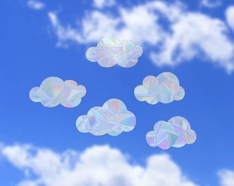 Dreamy Cloud Bundle - Sun Catcher Window Decals - Rainbow Maker Glass Sticker - 5pcs