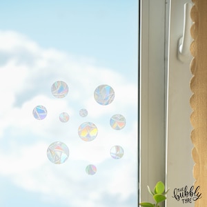 Sun Catcher Confetti Bundle - Less Waste - 10pcs Mini Circles - Rainbow Maker Window Decals & Glass Stickers