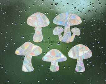 Zestaw Mystical Mushroom Bundle - Naklejki na okna Sun Catcher - Naklejki na szkło Rainbow Maker