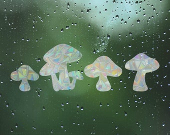 Mystical Mushroom Bundle - Sun Catcher Window Decals - Rainbow Maker Glass Stickers