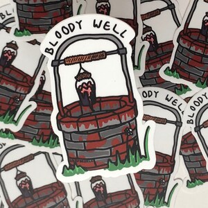Sticker puit sanglant//autocollant de jeu de mots imperméable Sticker enfer sanglant puit globe oculaire sticker pour ordinateur portable effrayant étrange et effrayant