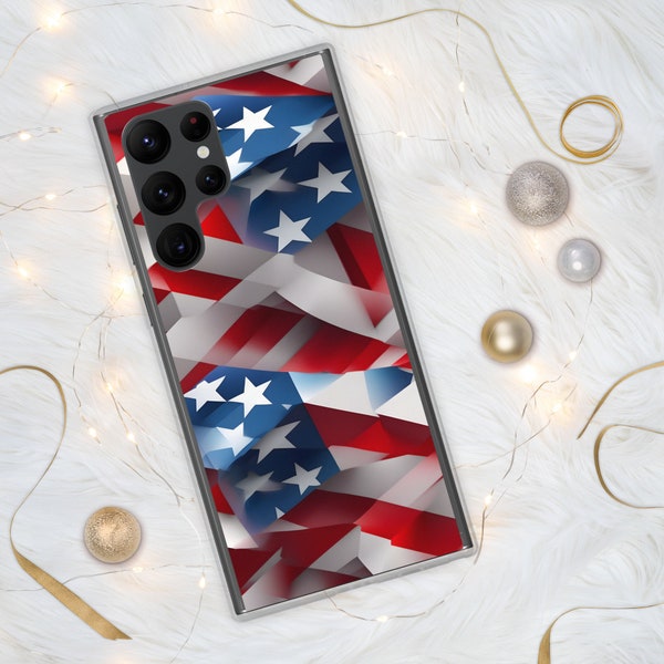 3D American Flags Phone Case for Samsung® Galaxy S10, S10+, S10e, S20, S20 FE ,S20+ ,S20 Ultra, S21, S21+, S21 Ultra, S22, S22+, S22 Ultra