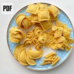 Felt Pasta Sewing Pattern: DIY Play Kitchen Food + SVG & Video (PDF Pattern)