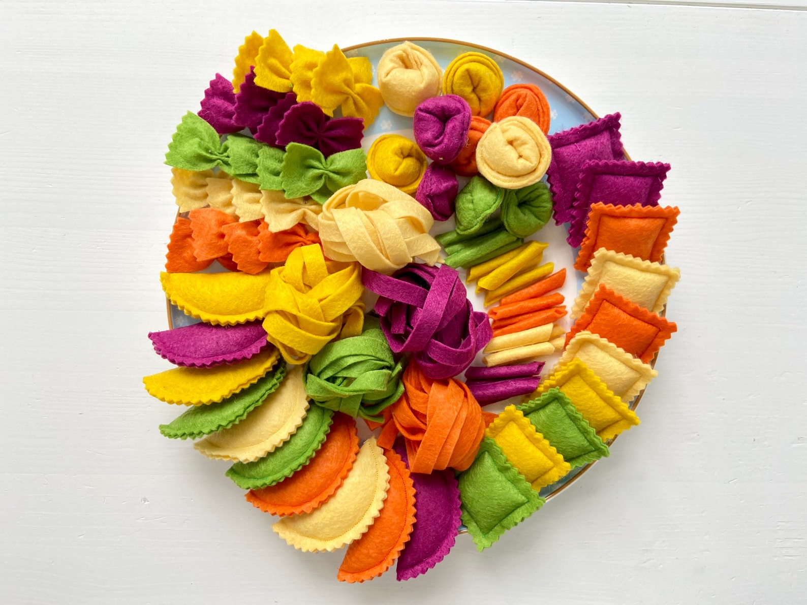 Felt Food Pasta Set Pretend Play Plush Toy Kids Play Kitchen Etsy