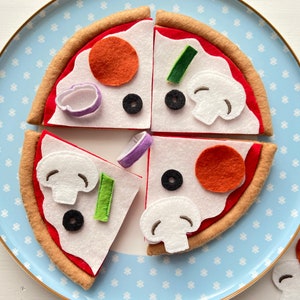 Felt food pizza set pretend play plush toy kids play kitchen food cooking toys learning toy birthday gifts for kids