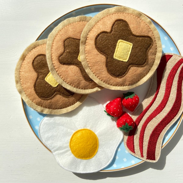 Felt Breakfast Pretend Play Felt Food Play Kitchen Food Learning Toy Gifts For Kids - Breakfast Set