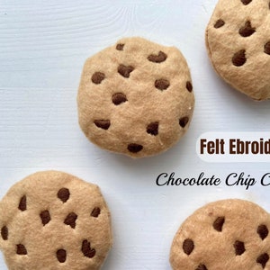 Felt Chocolate Chip Cookies Pretend Play Felt Food Play Kitchen Food Learning Toy Birthday Gifts For Kids