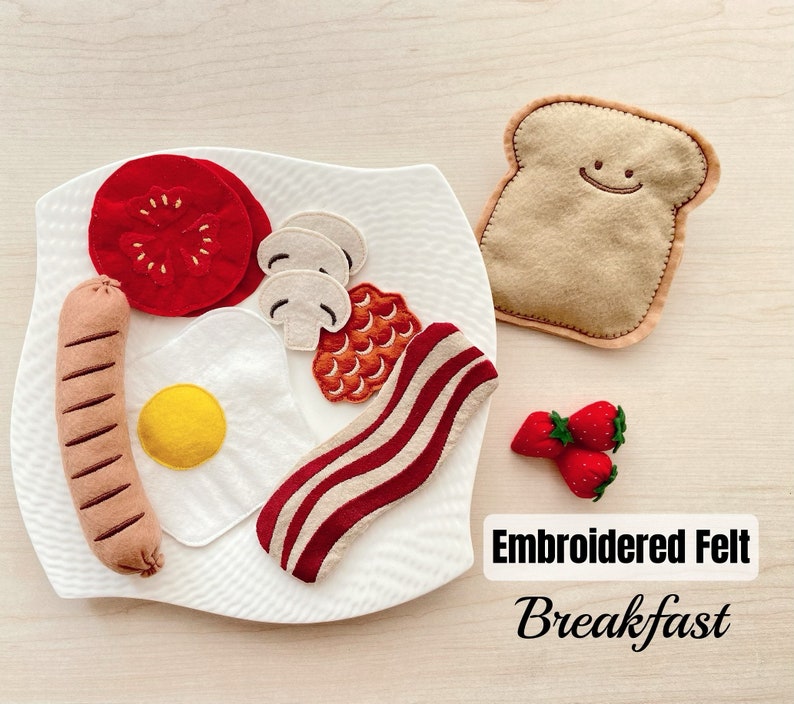Felt Breakfast Pretend Play Felt Food Play Kitchen Food Etsy