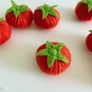 Felt Cherry Tomatoes Play Kitchen Food Pretend Play Toy Fruit Plush Toy Gifts For Kids