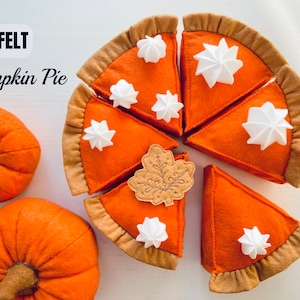 Felt Pumpkin Pie Pretend Play Plush Toy Kids Play Kitchen Food Cooking Toys Learning Toy Gifts For Kids