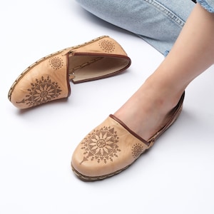 WOMEN TURKISH Yemeni Shoes , Barefoot Shoes , Grounding Loafers , Handmade Leather Shoes , Zerodrop Shoes ,Natural Leather , Organic Dye