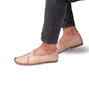 MENS BEIGE TURKISH Shoes - Beige Handmade Shoes - Beige Barefoot Loafer - Turkish Yemen Shoes - Flat Wedding Shoes - Men Leather Loafers