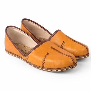 WOMEN TURKISH Yemeni Shoes , Barefoot Shoes , Grounding Loafers , Handmade Leather Shoes , Zerodrop Shoes ,Natural Leather , Organic Dye