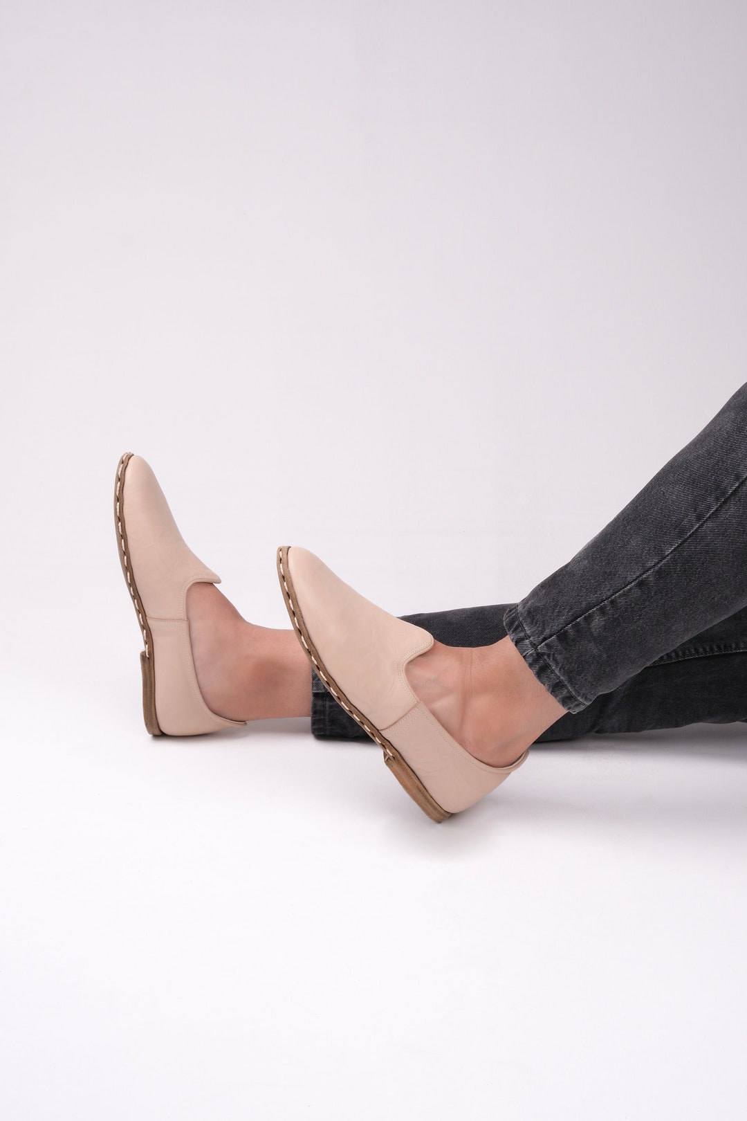 MENS BEIGE LEATHER Shoes turkish Barefoot Shoes Grounding Etsy