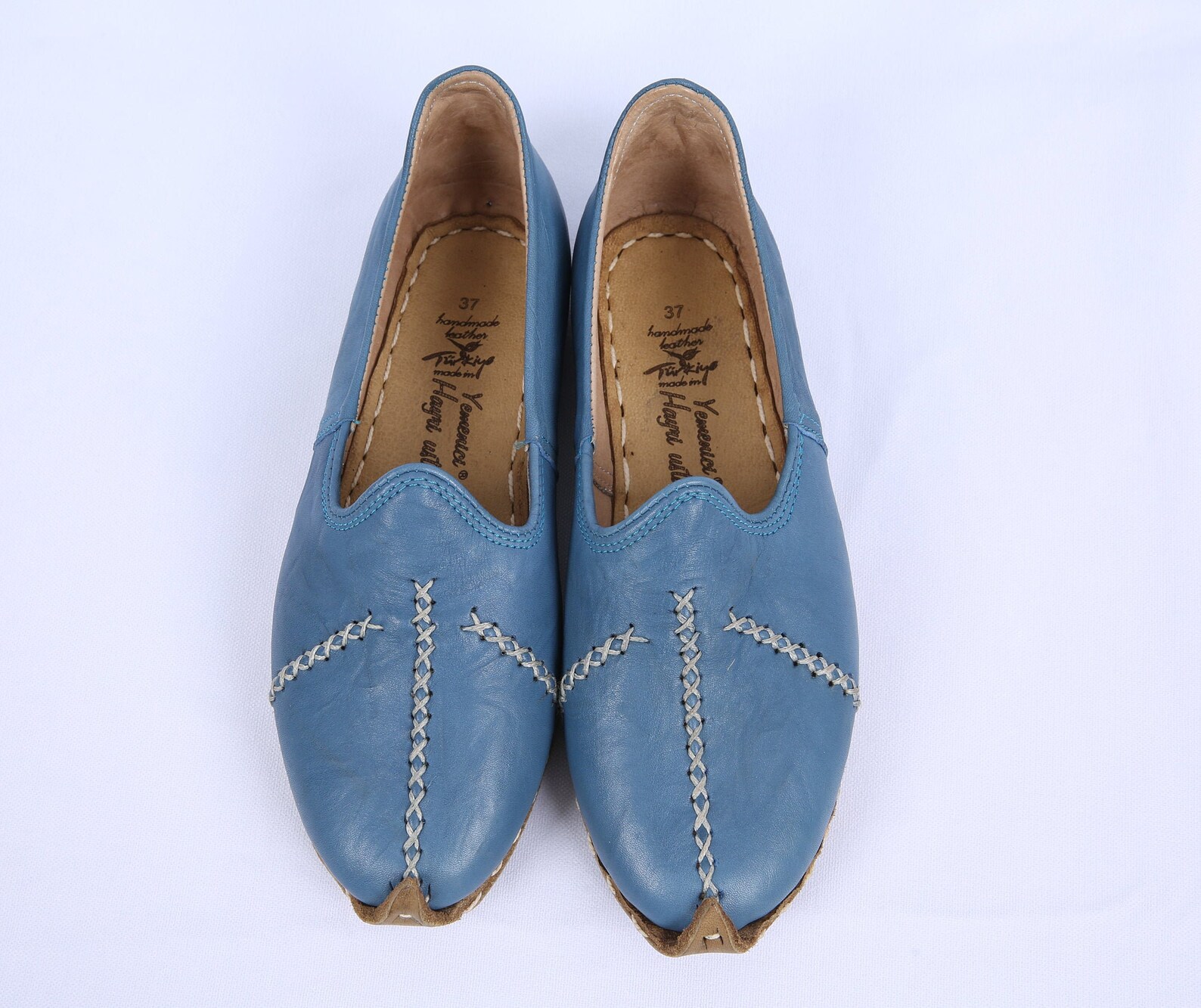 BLUE TURKISH SHOES Men Leather Loafers Blue Turkish Shoes Etsy