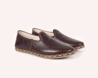 Handmade Brown Leather Shoes | Turkish Earth Shoes for Women