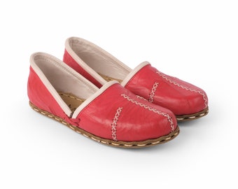 Mocasines de piel turca hechos a mano para mujer, teñidos con tinte orgánico, Zerodrop